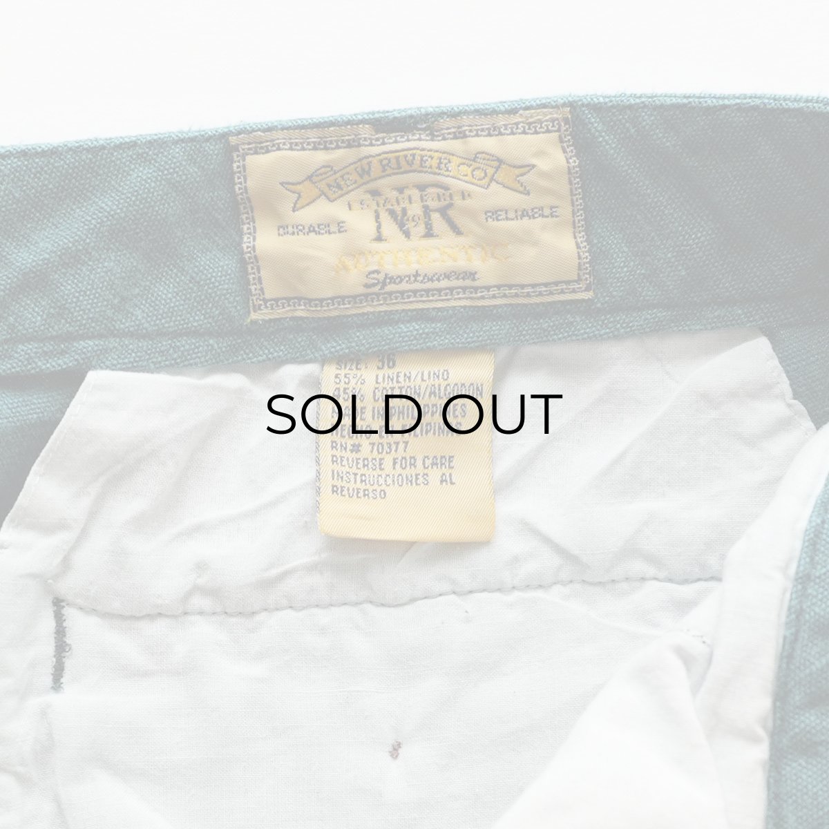 画像9: 90's NEW RIVER CO. LINEN COTTON TUCK SHORTS 【W34 程度】 (9)