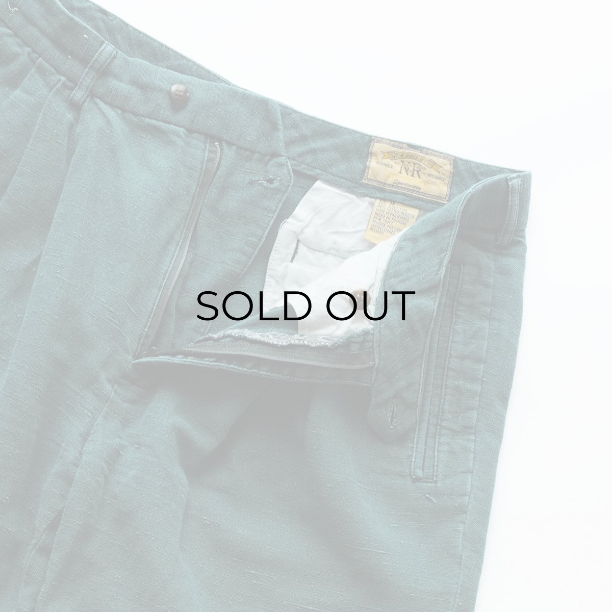 画像5: 90's NEW RIVER CO. LINEN COTTON TUCK SHORTS 【W34 程度】 (5)