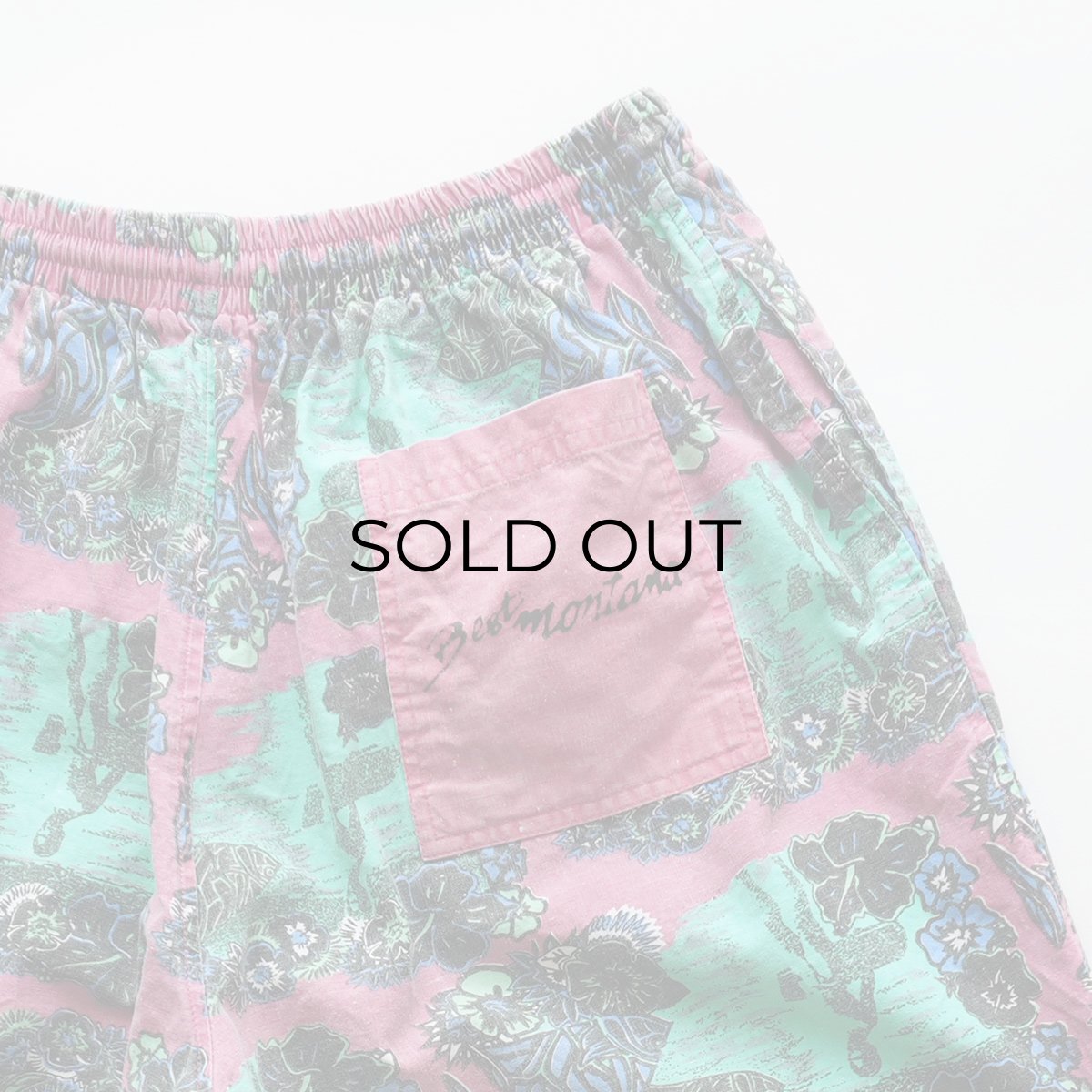 画像7: OLD BEST MONTANA COTTON ALL OVER PATTERN SURF SHORTS (7)