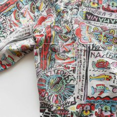 画像9: OLD FAR-OUT COTTON ALL OVER PATTERN BEACH SHORTS (9)