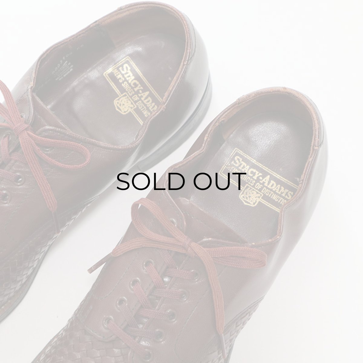 画像5: 〜80's STACY ADAMS "MADISON" WOVEN LEATHER STRAIGHT TIP DRESS SHOES【size : 8 1/2 D】 (5)