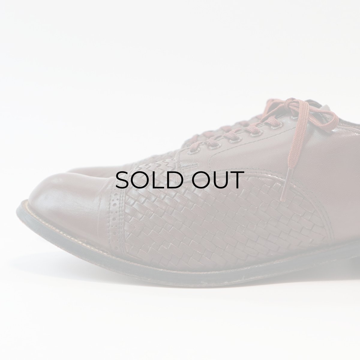 画像4: 〜80's STACY ADAMS "MADISON" WOVEN LEATHER STRAIGHT TIP DRESS SHOES【size : 8 1/2 D】 (4)