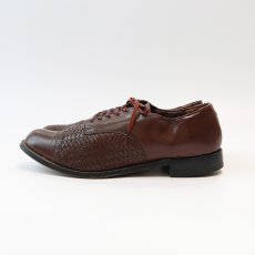 画像2: 〜80's STACY ADAMS "MADISON" WOVEN LEATHER STRAIGHT TIP DRESS SHOES【size : 8 1/2 D】 (2)