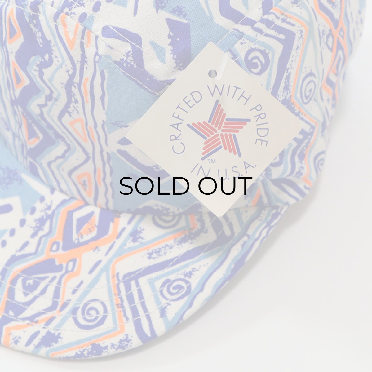 画像6: 80's UNKNOWN BRAND COTTON ALL OVER PATTERN JET CAP "MADE IN USA" "DEADSTOCK" (6)