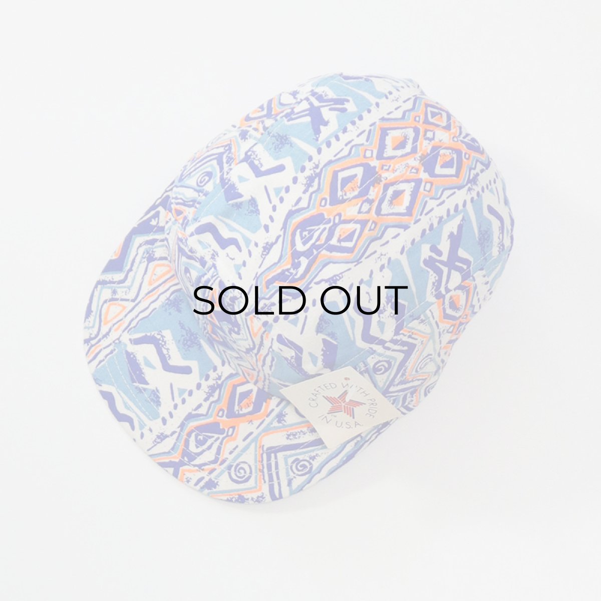 画像3: 80's UNKNOWN BRAND COTTON ALL OVER PATTERN JET CAP "MADE IN USA" "DEADSTOCK" (3)