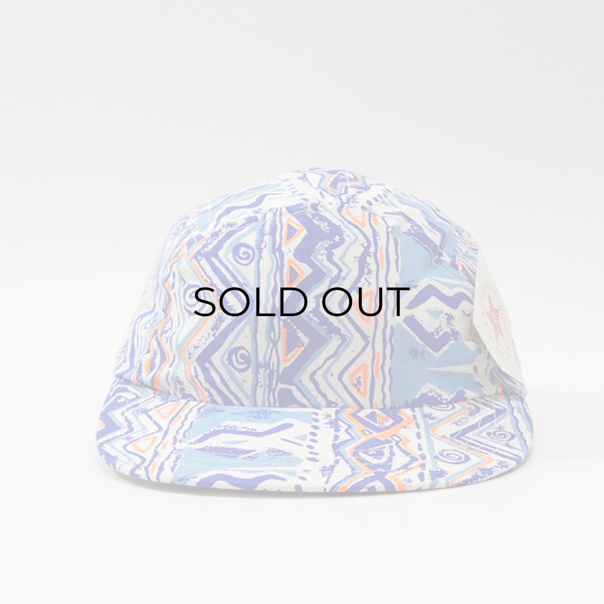 画像2: 80's UNKNOWN BRAND COTTON ALL OVER PATTERN JET CAP "MADE IN USA" "DEADSTOCK" (2)