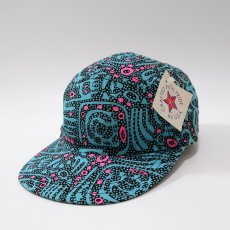 画像2: 80's UNKNOWN BRAND COTTON ALL OVER PATTERN JET CAP "MADE IN USA" "DEADSTOCK" (2)