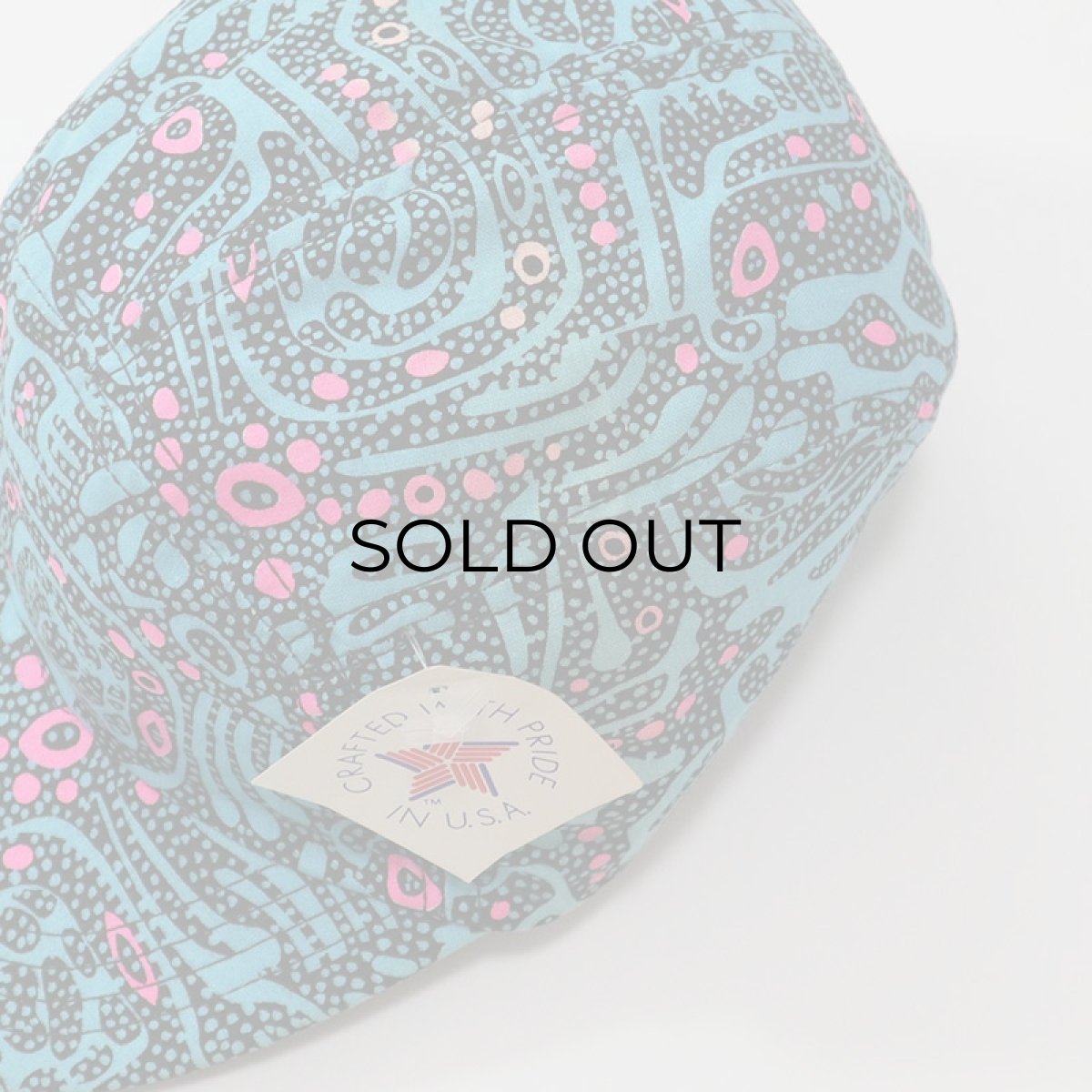 画像8: 80's UNKNOWN BRAND COTTON ALL OVER PATTERN JET CAP "MADE IN USA" "DEADSTOCK" (8)