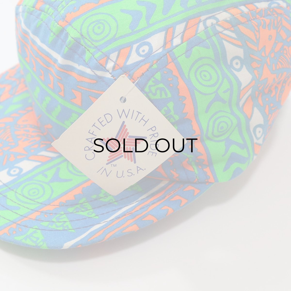 画像6: 80's UNKNOWN BRAND COTTON ALL OVER PATTERN JET CAP "MADE IN USA" "DEADSTOCK" (6)