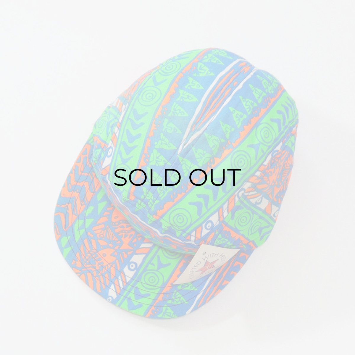 画像3: 80's UNKNOWN BRAND COTTON ALL OVER PATTERN JET CAP "MADE IN USA" "DEADSTOCK" (3)