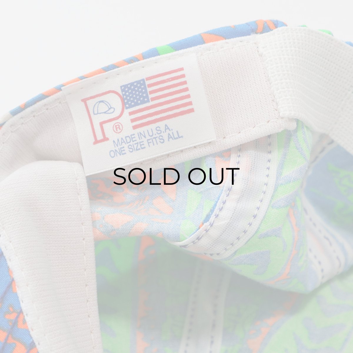 画像7: 80's UNKNOWN BRAND COTTON ALL OVER PATTERN JET CAP "MADE IN USA" "DEADSTOCK" (7)