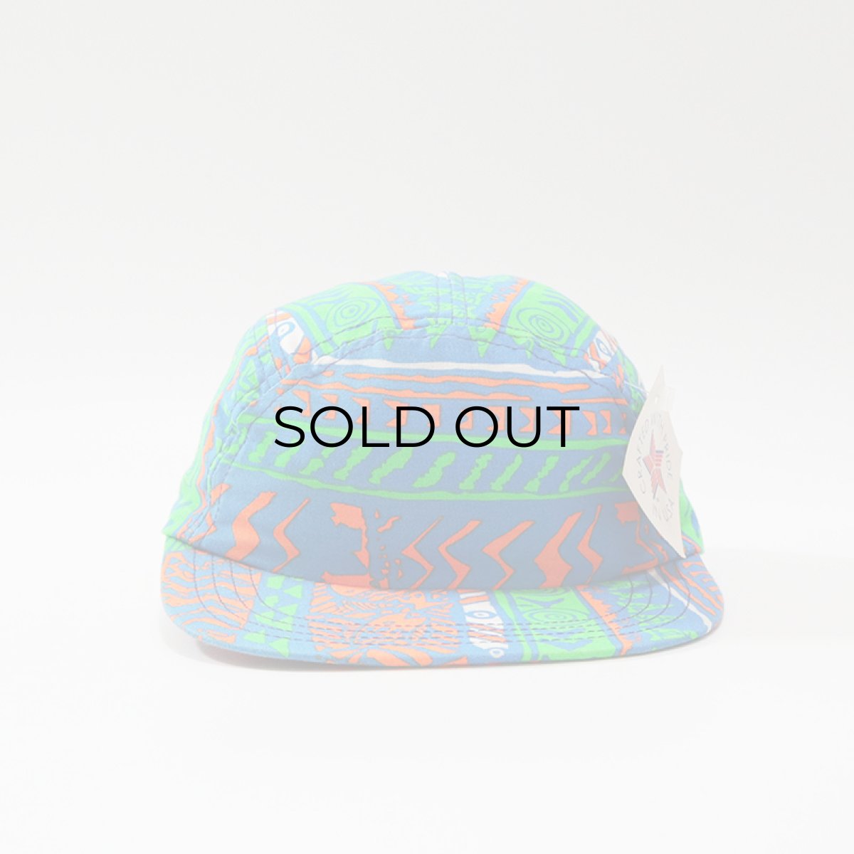 画像2: 80's UNKNOWN BRAND COTTON ALL OVER PATTERN JET CAP "MADE IN USA" "DEADSTOCK" (2)