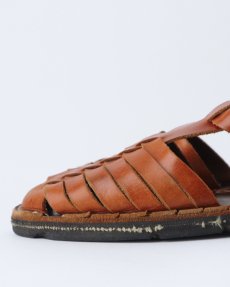画像6: OLD UNKNOWN BRAND LEATHER GURKHA SANDALS 【size : 26cm程度】 (6)