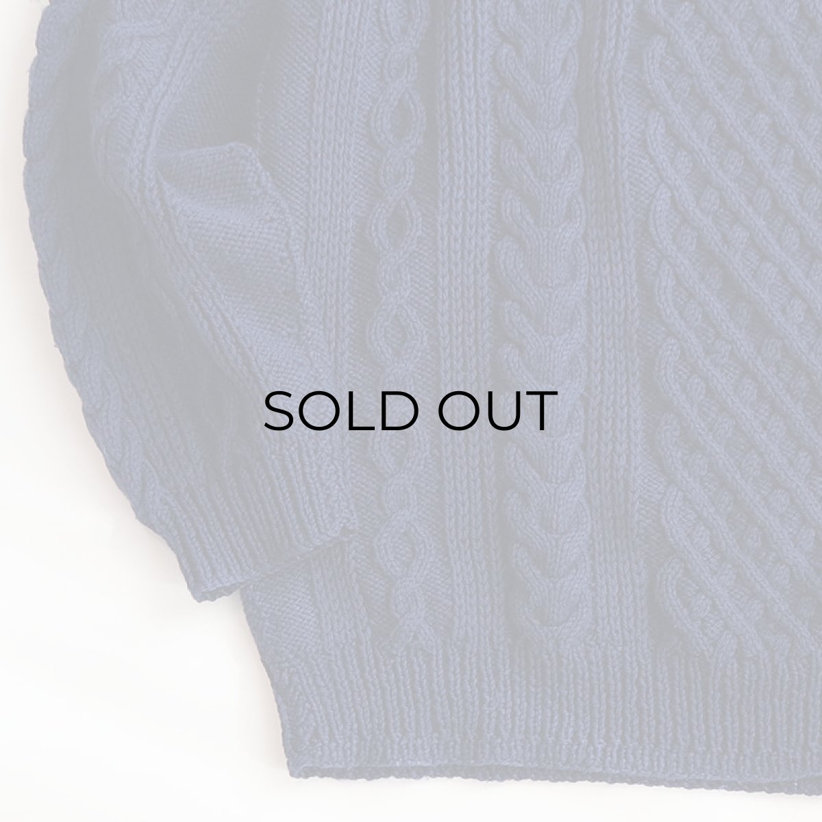 画像5: OLD UNKNOWN BRAND NAVY WOOL HAND KNIT FISHERMAN'S SWEATER (5)