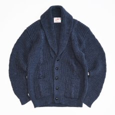 画像1: The CORNISH Woollen COMPANY Ltd. LAMBSWOOL KNIT SHAWL COLLAR CARDIGAN "Made in England" (1)