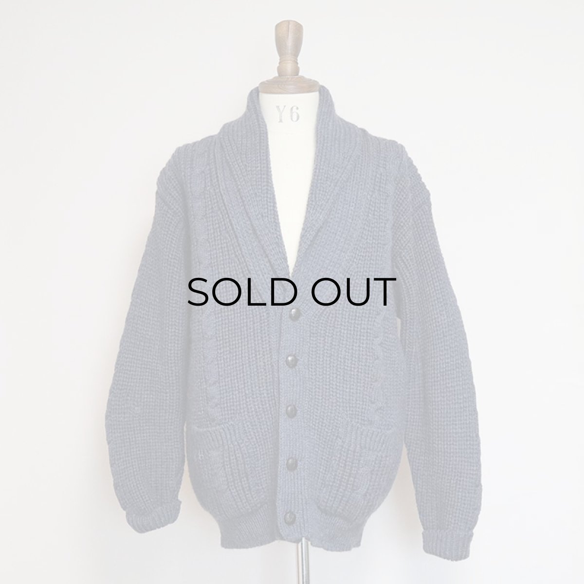 画像8: The CORNISH Woollen COMPANY Ltd. LAMBSWOOL KNIT SHAWL COLLAR CARDIGAN "Made in England" (8)