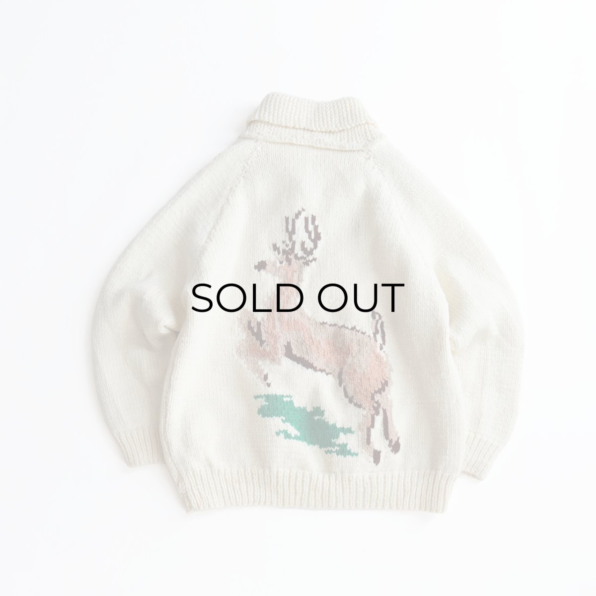 画像3: 〜80's UNKNOWN BRAND WOOL HAND KNIT COWICHAN ZIP CARDIGAN (3)