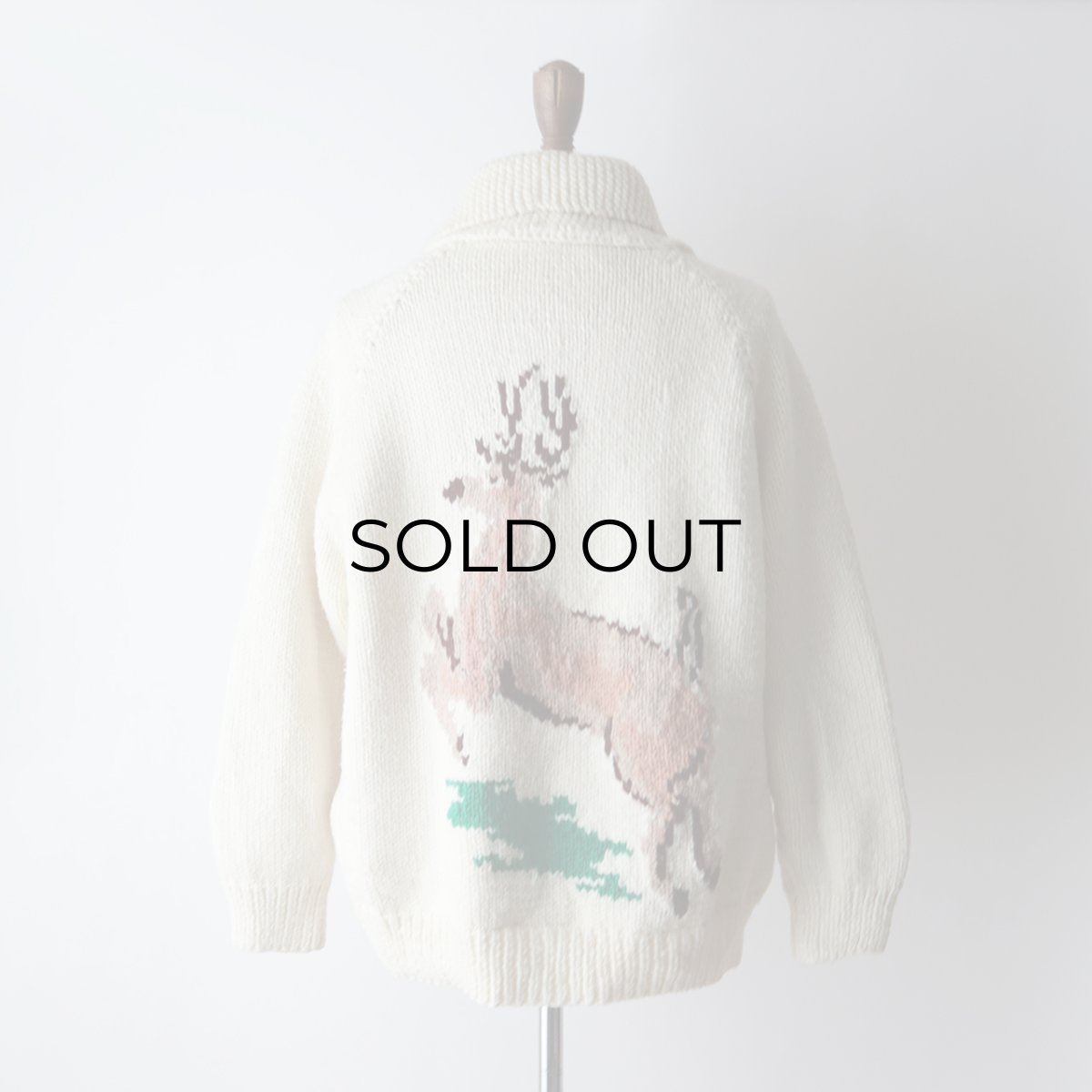 画像16: 〜80's UNKNOWN BRAND WOOL HAND KNIT COWICHAN ZIP CARDIGAN (16)