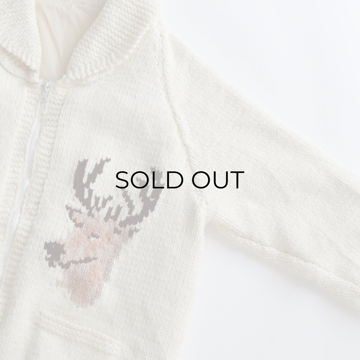 画像4: 〜80's UNKNOWN BRAND WOOL HAND KNIT COWICHAN ZIP CARDIGAN (4)