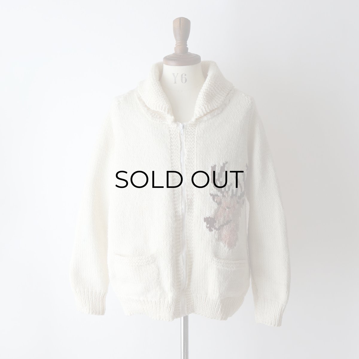 画像14: 〜80's UNKNOWN BRAND WOOL HAND KNIT COWICHAN ZIP CARDIGAN (14)