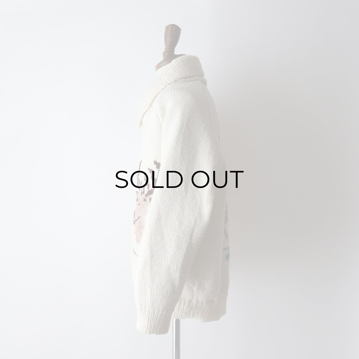 画像15: 〜80's UNKNOWN BRAND WOOL HAND KNIT COWICHAN ZIP CARDIGAN (15)