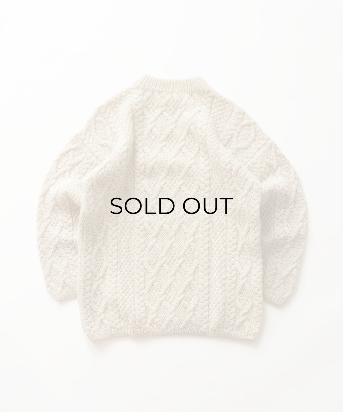 画像2: OLD UNKNOWN BRAND WOOL HAND KNIT FISHERMAN'S SWEATER (2)