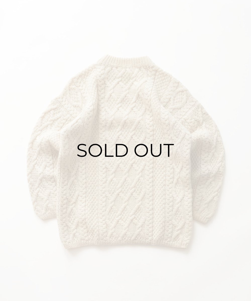 画像2: OLD UNKNOWN BRAND WOOL HAND KNIT FISHERMAN'S SWEATER (2)
