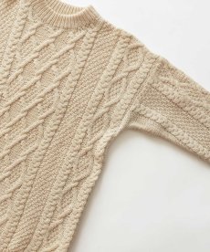 画像3: OLD UNKNOWN BRAND WOOL HAND KNIT FISHERMAN'S SWEATER (3)