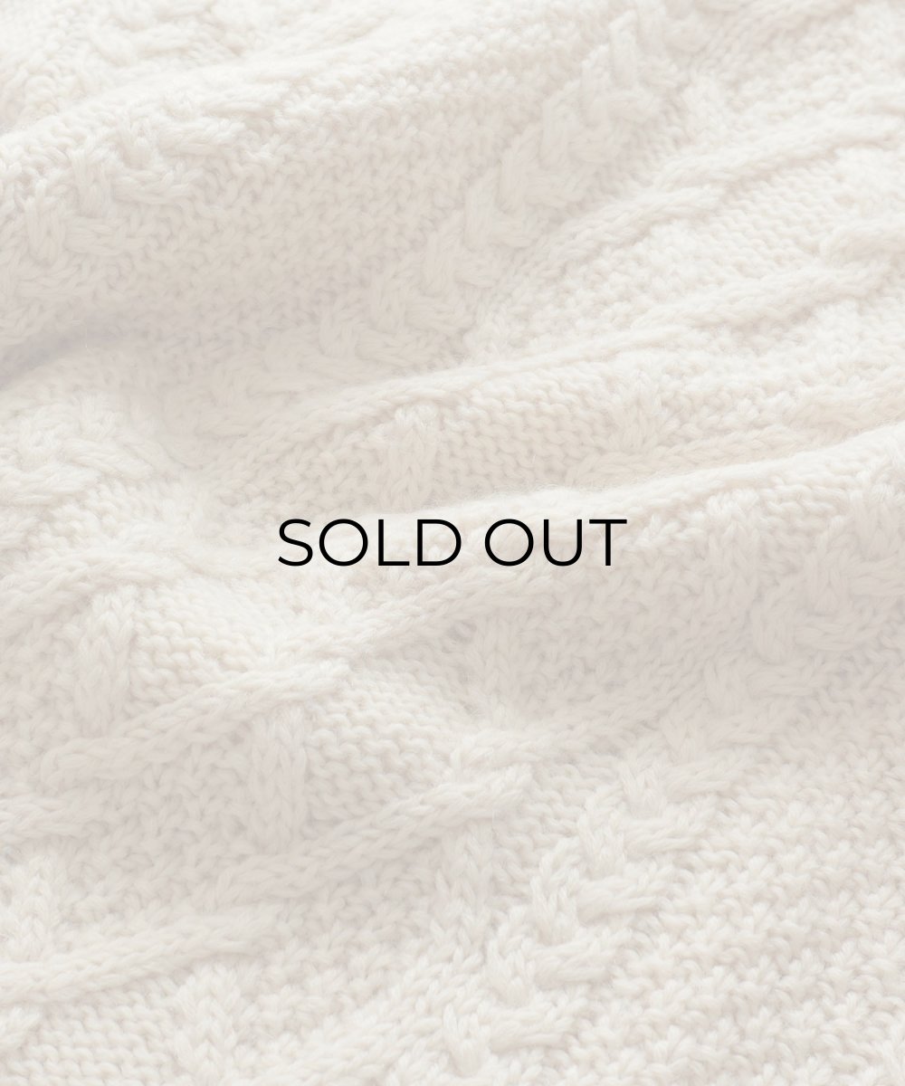 画像5: OLD UNKNOWN BRAND WOOL HAND KNIT FISHERMAN'S SWEATER (5)