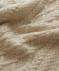 画像5: OLD UNKNOWN BRAND WOOL HAND KNIT FISHERMAN'S SWEATER (5)