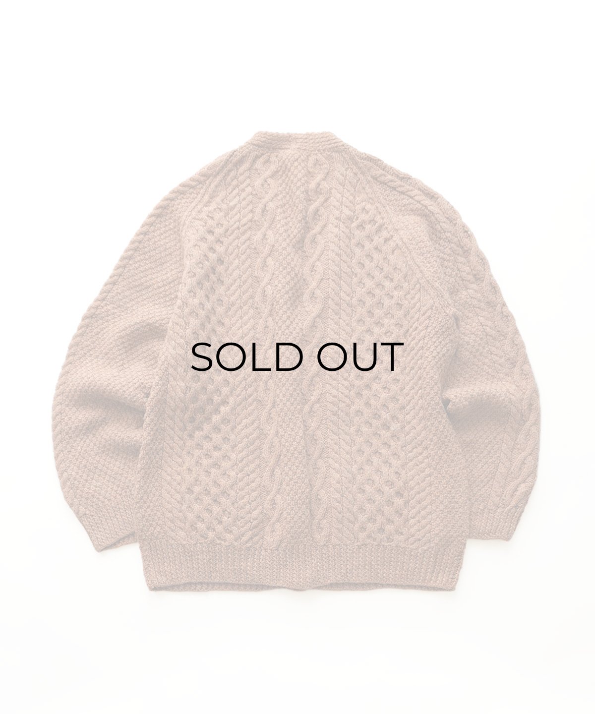 画像2: OLD UNKNOWN BRAND WOOL HAND KNIT FISHERMAN'S CARDIGAN (2)