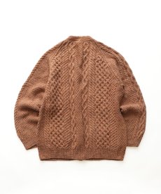 画像2: OLD UNKNOWN BRAND WOOL HAND KNIT FISHERMAN'S CARDIGAN (2)