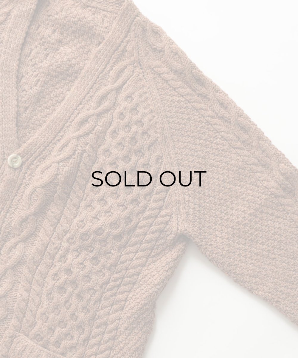 画像3: OLD UNKNOWN BRAND WOOL HAND KNIT FISHERMAN'S CARDIGAN (3)