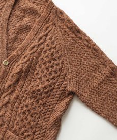 画像3: OLD UNKNOWN BRAND WOOL HAND KNIT FISHERMAN'S CARDIGAN (3)
