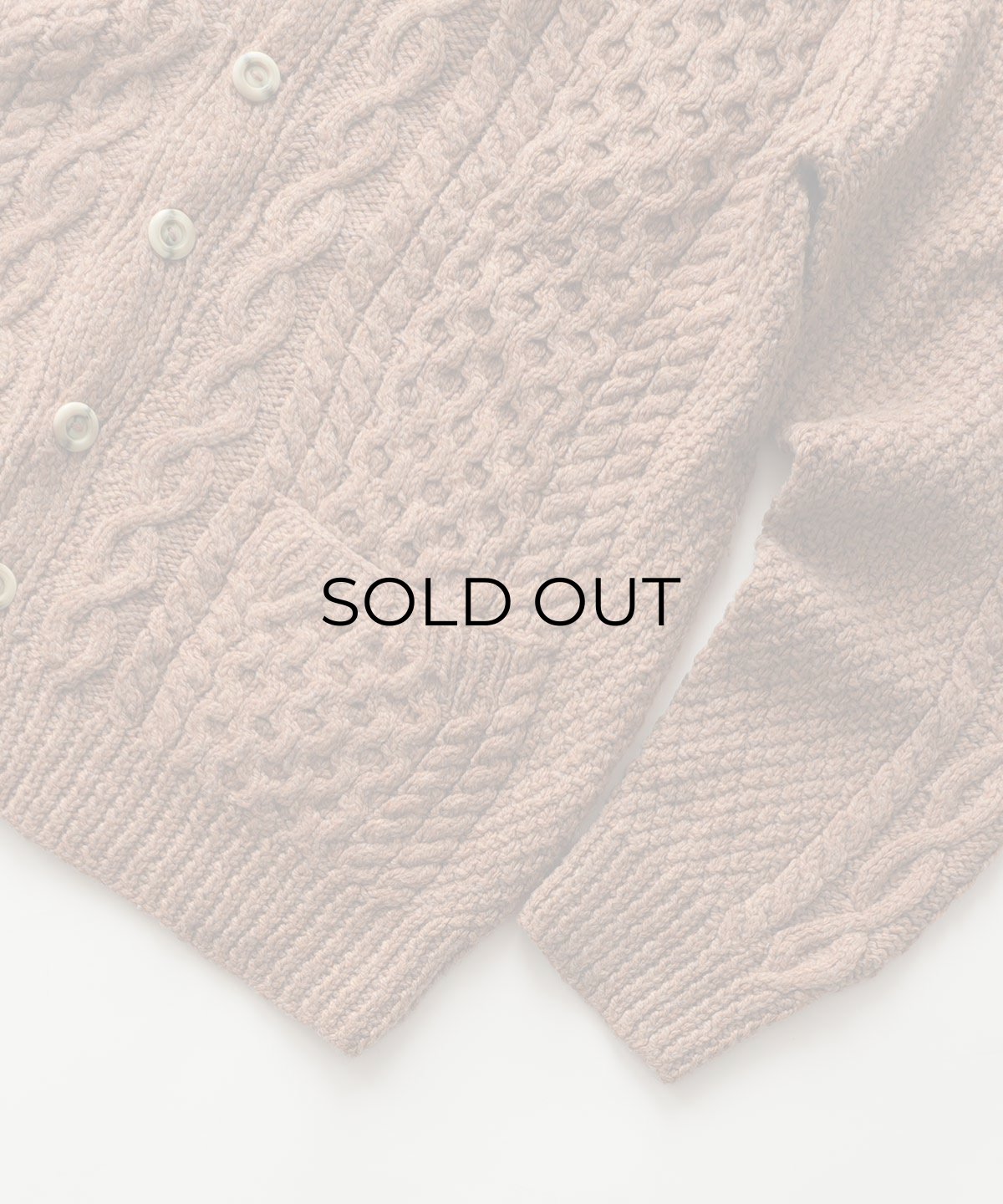 画像4: OLD UNKNOWN BRAND WOOL HAND KNIT FISHERMAN'S CARDIGAN (4)