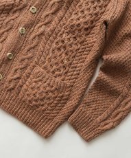 画像4: OLD UNKNOWN BRAND WOOL HAND KNIT FISHERMAN'S CARDIGAN (4)