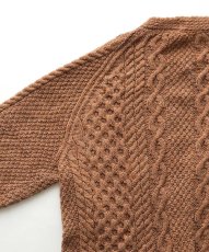 画像5: OLD UNKNOWN BRAND WOOL HAND KNIT FISHERMAN'S CARDIGAN (5)