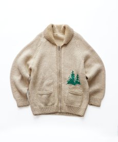 画像3: 〜80's UNKNOWN BRAND WOOL HAND KNIT ZIP COWICHAN CARDIGAN "DOG SLED" (3)