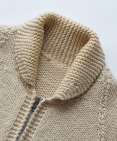 画像7: 〜80's UNKNOWN BRAND WOOL HAND KNIT ZIP COWICHAN CARDIGAN "DOG SLED" (7)