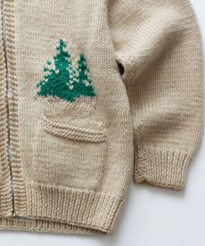 画像5: 〜80's UNKNOWN BRAND WOOL HAND KNIT ZIP COWICHAN CARDIGAN "DOG SLED" (5)