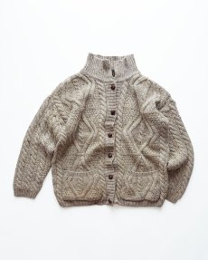 画像1: Skye naturally BRITISH COLOR NEP WOOL HAND KNIT FISHERMAN'S CARDIGAN "MADE IN ENGLAND" (1)