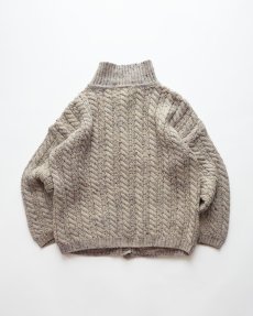 画像2: Skye naturally BRITISH COLOR NEP WOOL HAND KNIT FISHERMAN'S CARDIGAN "MADE IN ENGLAND" (2)