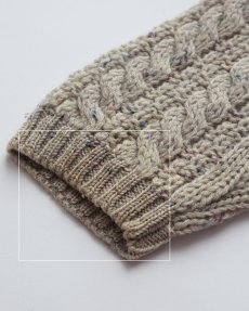 画像10: Skye naturally BRITISH COLOR NEP WOOL HAND KNIT FISHERMAN'S CARDIGAN "MADE IN ENGLAND" (10)