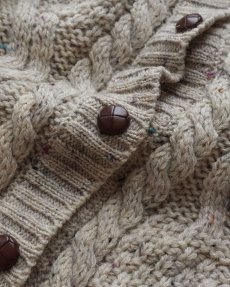 画像8: Skye naturally BRITISH COLOR NEP WOOL HAND KNIT FISHERMAN'S CARDIGAN "MADE IN ENGLAND" (8)