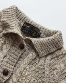 画像6: Skye naturally BRITISH COLOR NEP WOOL HAND KNIT FISHERMAN'S CARDIGAN "MADE IN ENGLAND" (6)