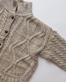 画像3: Skye naturally BRITISH COLOR NEP WOOL HAND KNIT FISHERMAN'S CARDIGAN "MADE IN ENGLAND" (3)