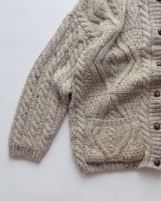 画像4: Skye naturally BRITISH COLOR NEP WOOL HAND KNIT FISHERMAN'S CARDIGAN "MADE IN ENGLAND" (4)