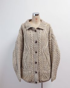 画像11: Skye naturally BRITISH COLOR NEP WOOL HAND KNIT FISHERMAN'S CARDIGAN "MADE IN ENGLAND" (11)