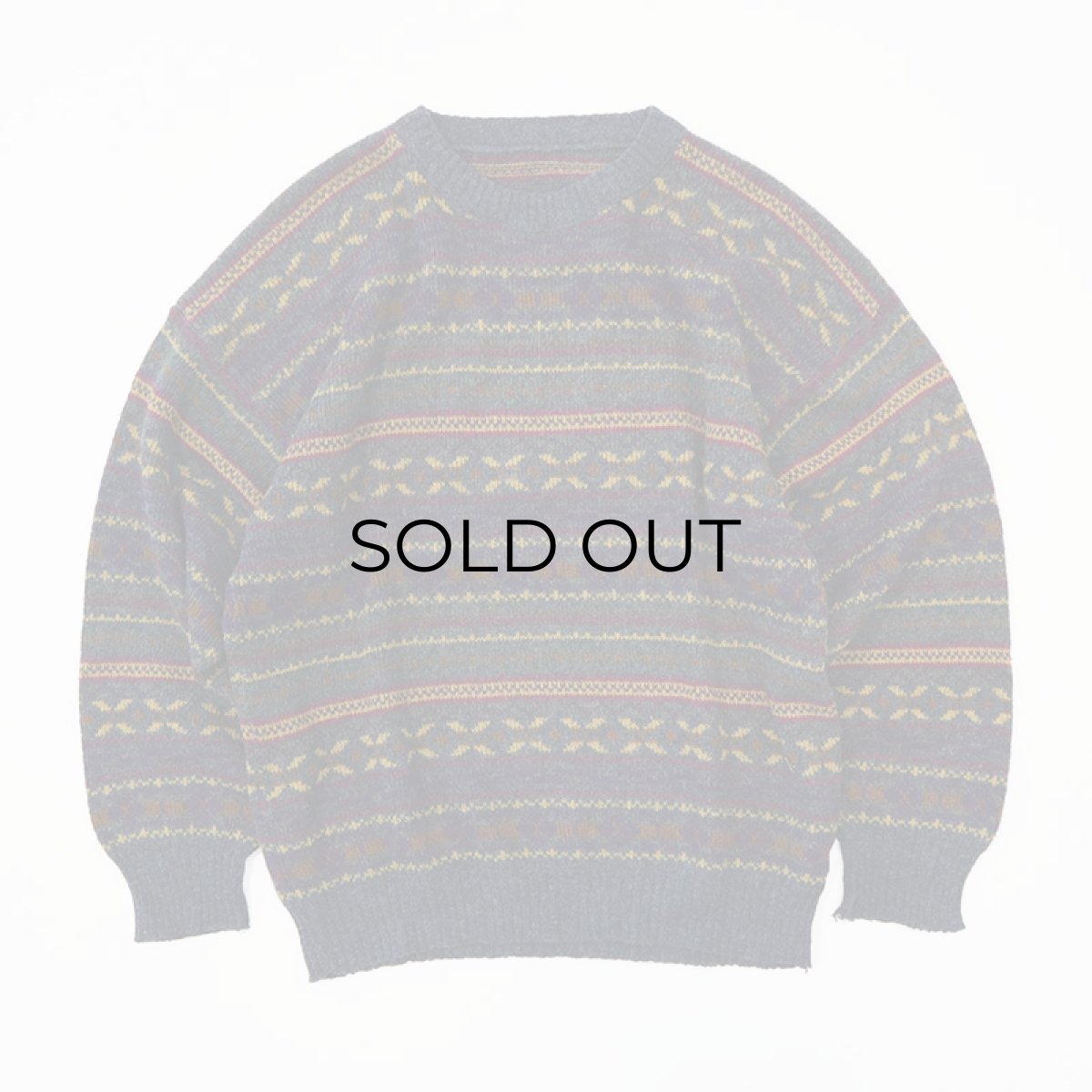 画像2: OLD UNKNOWN BRAND WOOL FAIR ISLE KNIT SWEATER "MADE IN FRANCE" (2)
