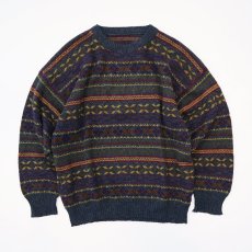 画像2: OLD UNKNOWN BRAND WOOL FAIR ISLE KNIT SWEATER "MADE IN FRANCE" (2)